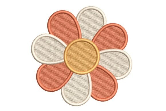 Autumnal Daisy Flower Embroidery Design