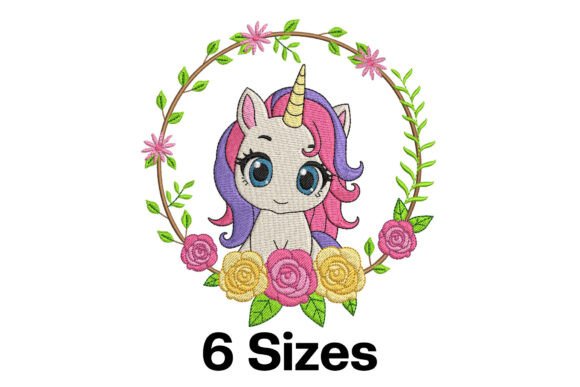 Beautiful Unicorn Floral Frame