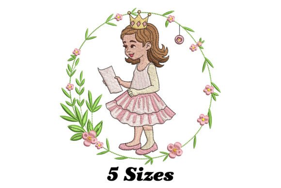 Cute Girl with Floral Circle