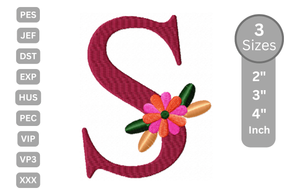 Floral Alphabet Letter - S