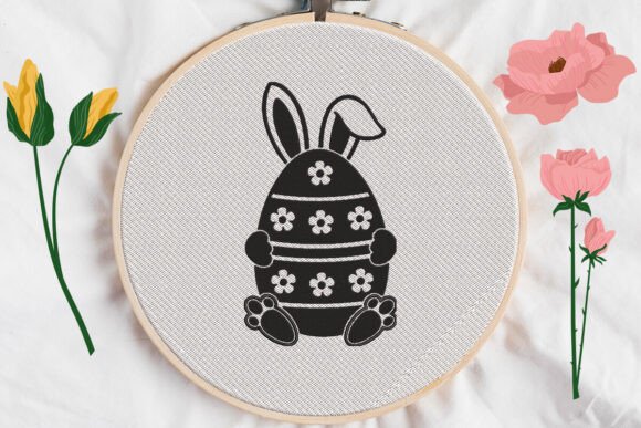 Floral Easter Bunny Egg