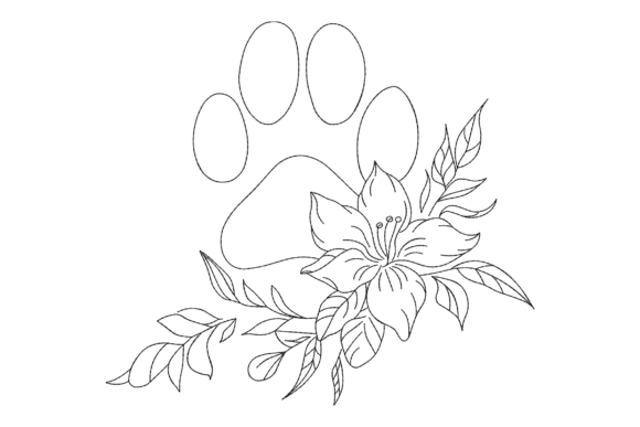 Floral Paw: A Playful, Seasonal Embroidery Design for Holiday Charm