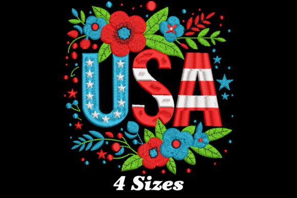 Floral USA 4th of July