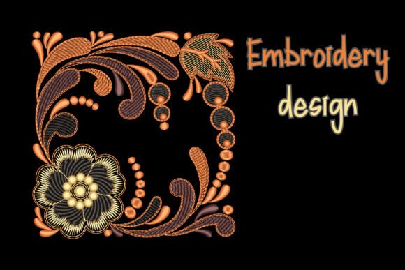 Folks Flowers Border Embroidery Designs