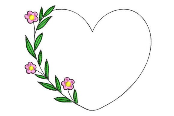 Heart Frame with Floral Branch