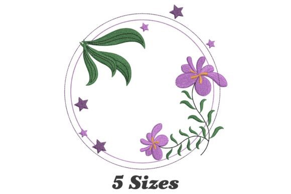 Iris Flower Circle Frame