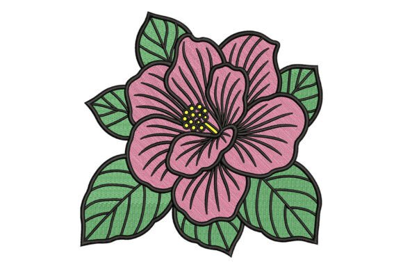 Pink Floral Embroidery Design
