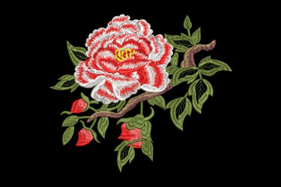 Striped Peony Branch