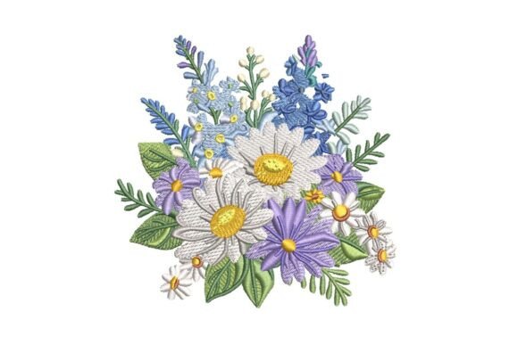 White Purple Blue Bouquet